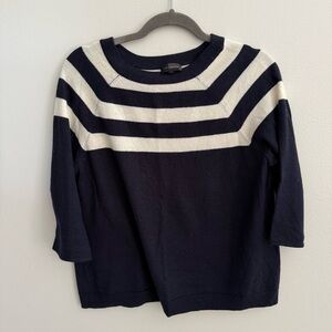 The Limited Navy and Cream Striped Sweater